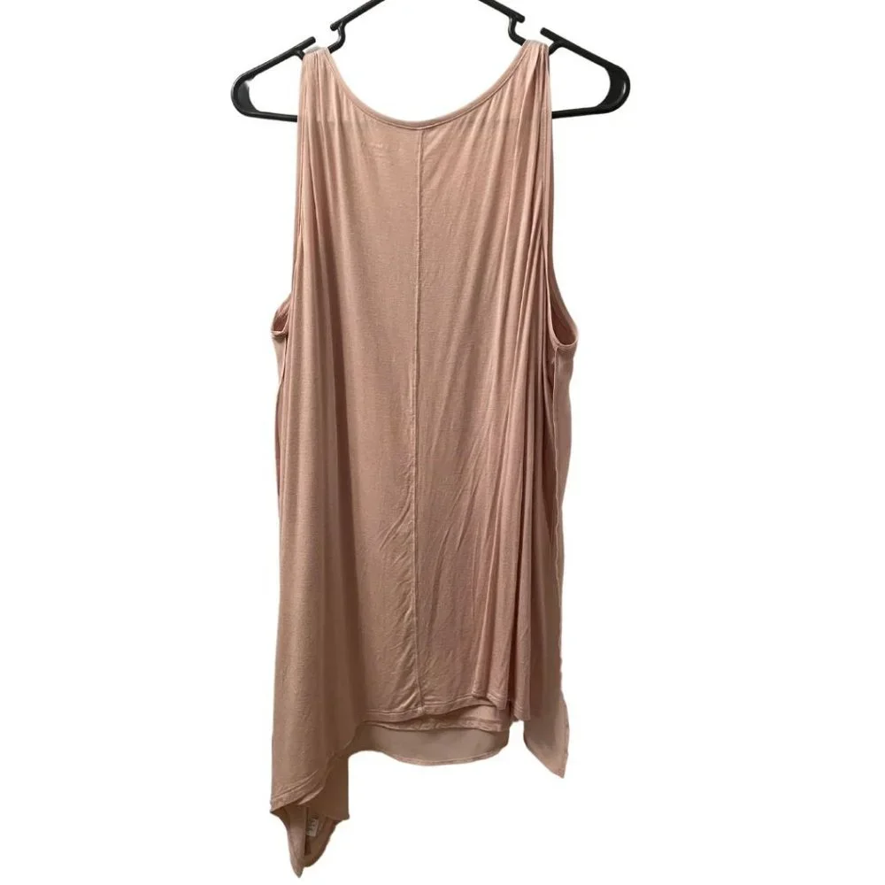 Lane Bryant Blush & Gold Sequin Asymmetric Top | Size 18/20 | Holiday Glam Top - Picture 3 of 4